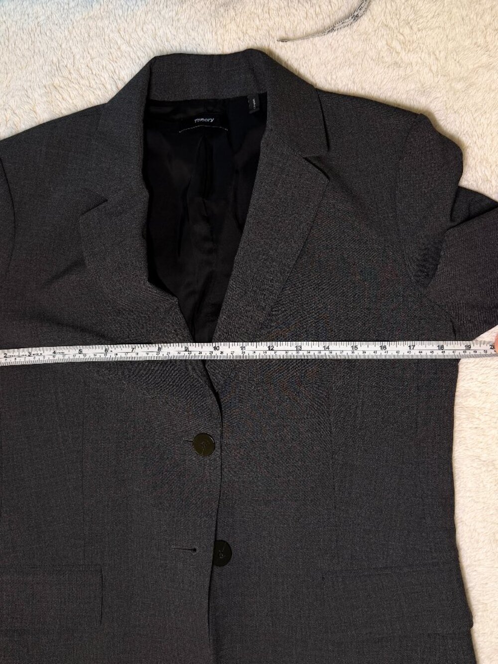 Theory Charcoal Wool Blend Blazer